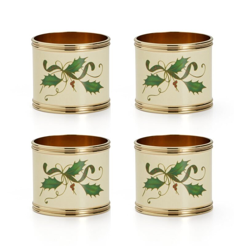 Holiday Nouveau 4-Piece Napkin Ring Set