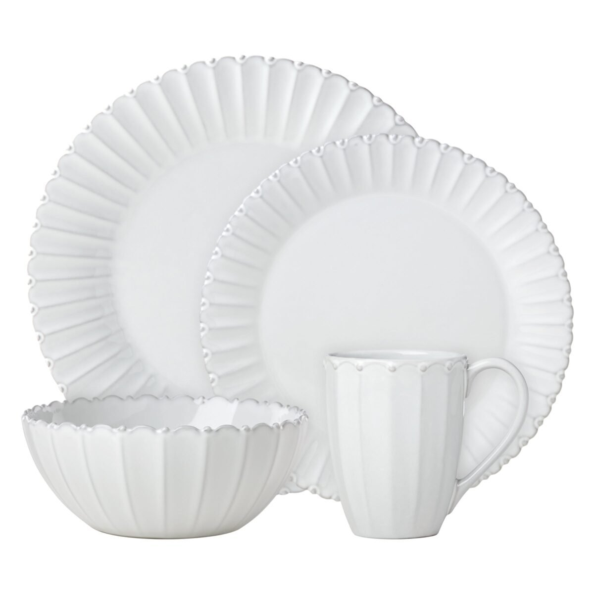 French Carved Bead 4-Piece Place Setting