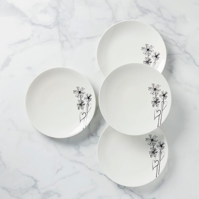 Garden Doodle Dinner Plate, S/4