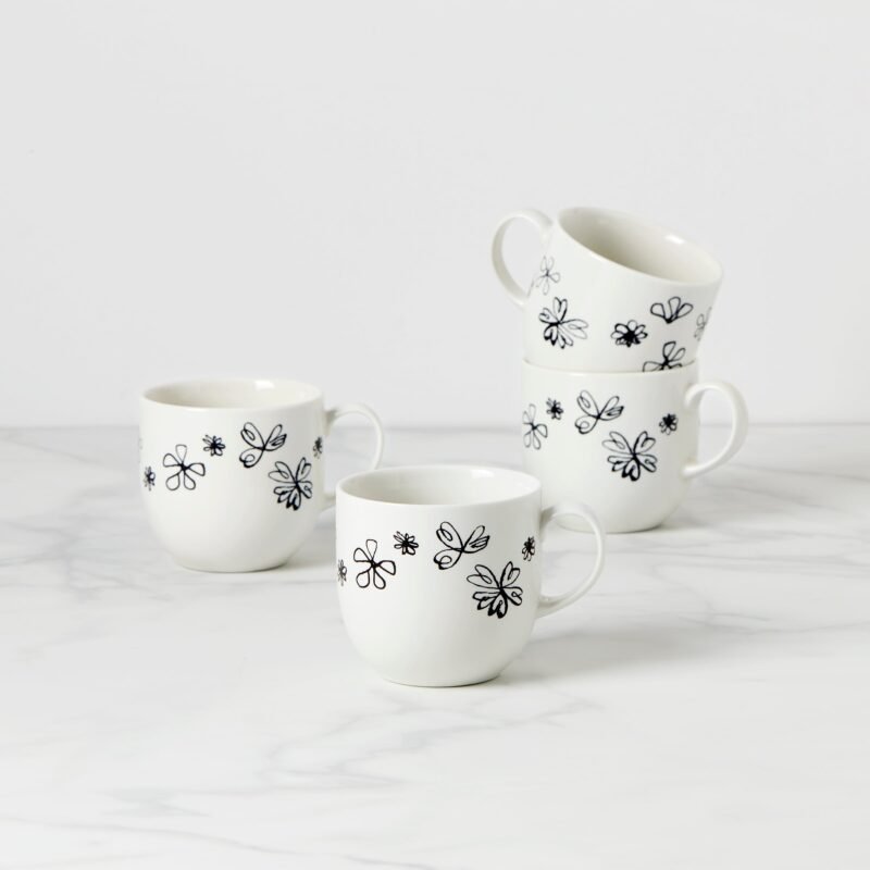 Garden Doodle Mugs, S/4
