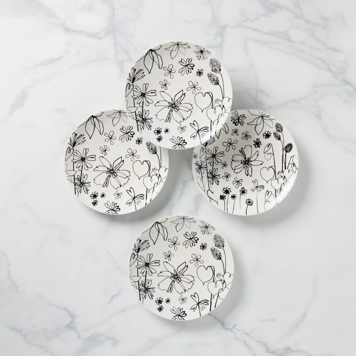 Garden Doodle Accent Plate, S/4