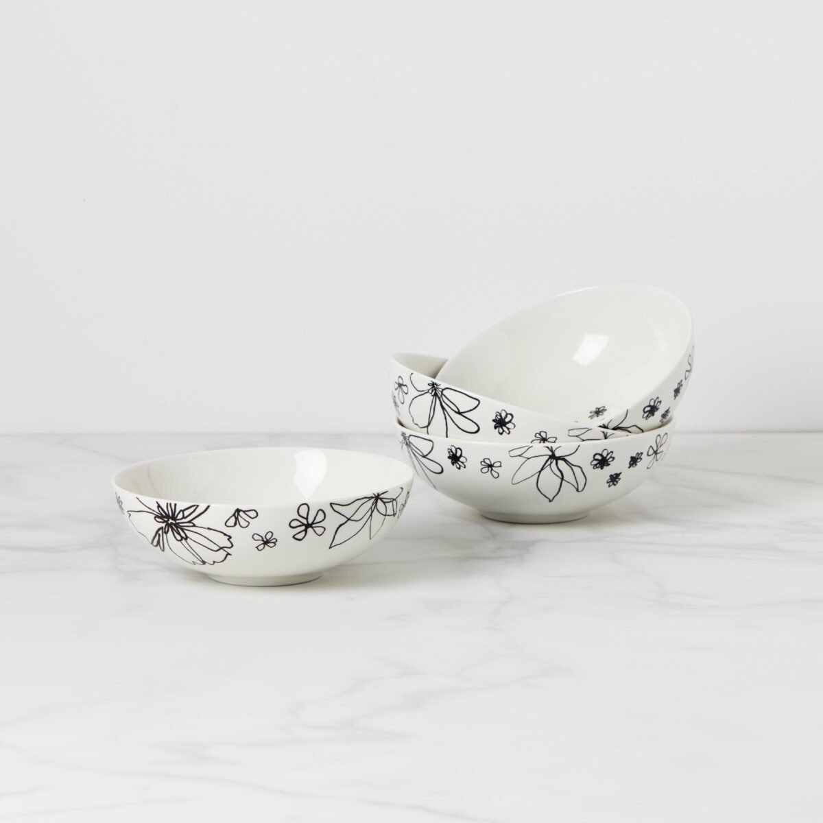 Garden Doodle Soup/ Cereal Bowl, S/4
