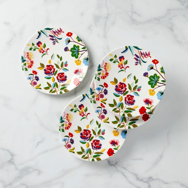Garden Floral Accent Plates, S/4